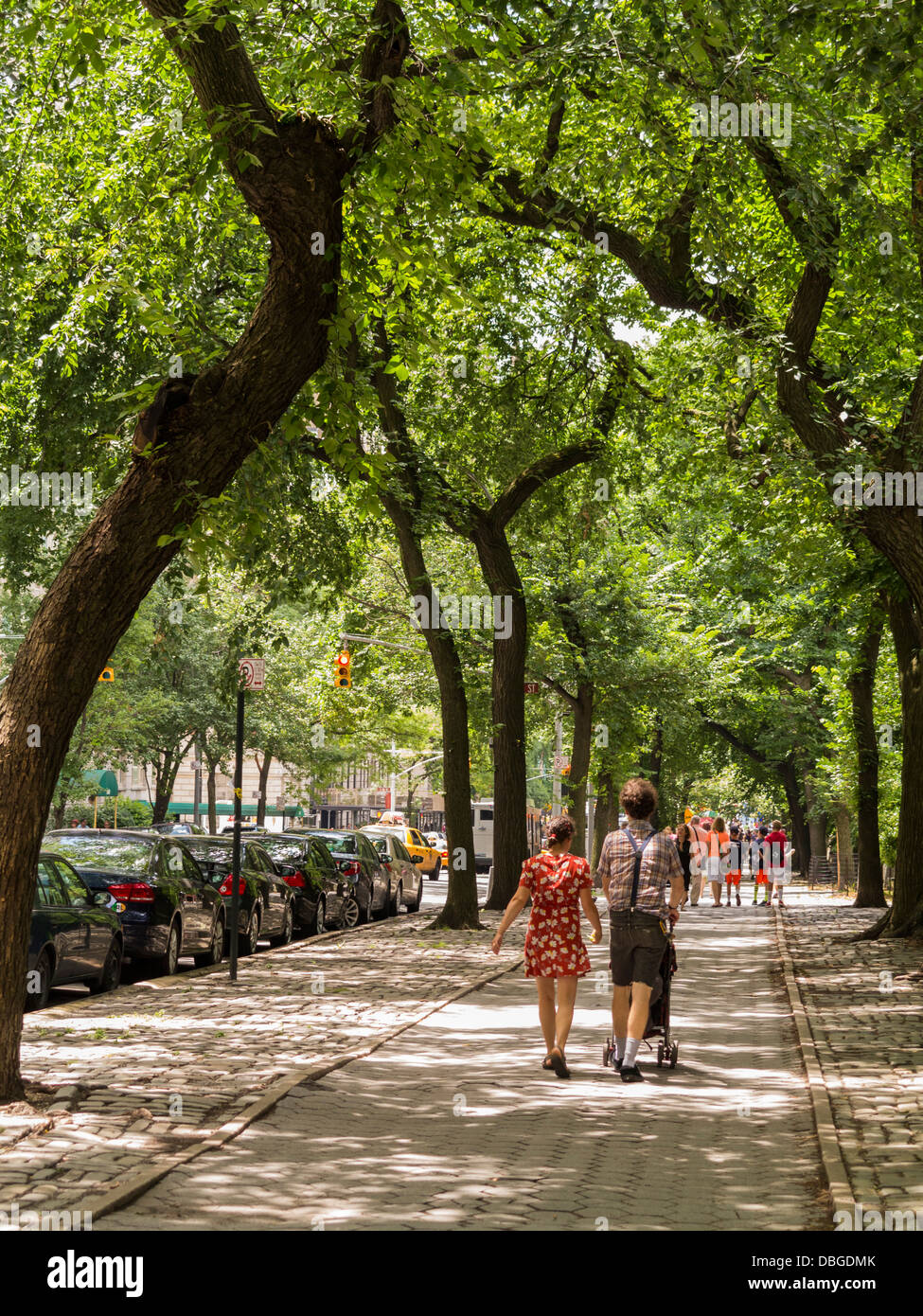 Strolling on New York street near 5th Avenue, New York City in the summer Stock Photo