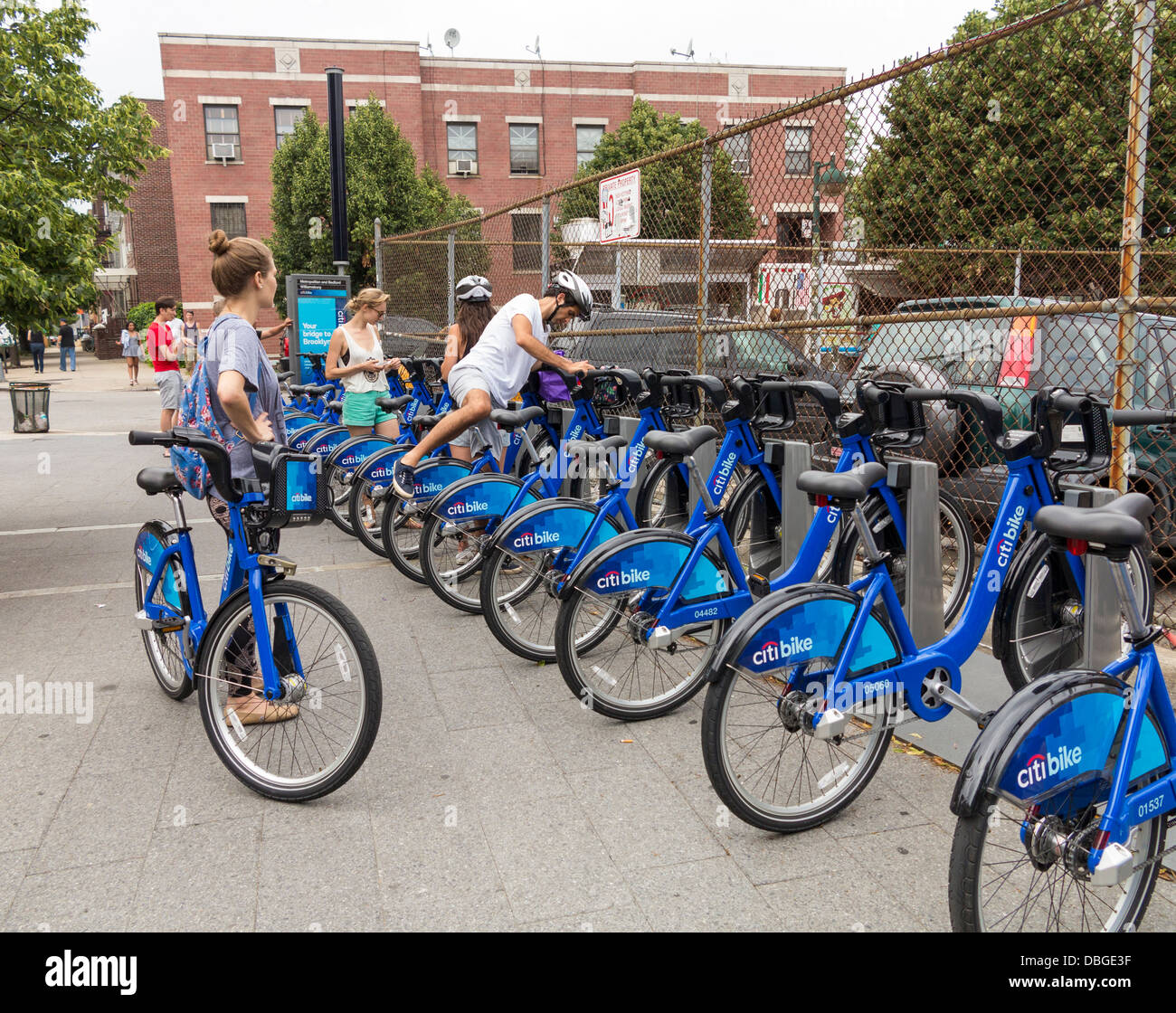 Citi Bikes in New York City Stock Photo