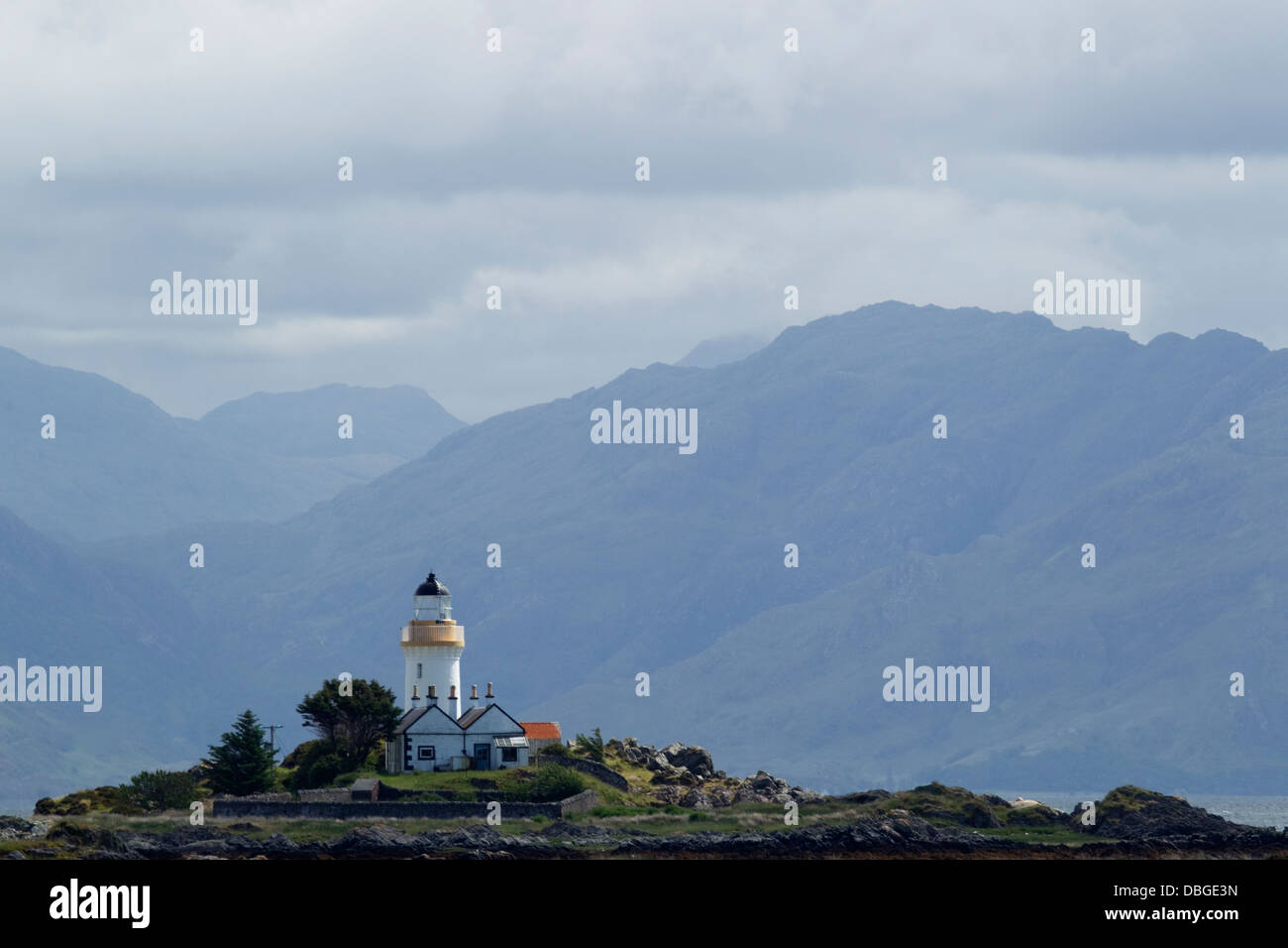 Eilean Sionnach Lighthouse, Ornsay Isle of Skye, Inner Hebrides Scotland, UK LA006298 Stock Photo