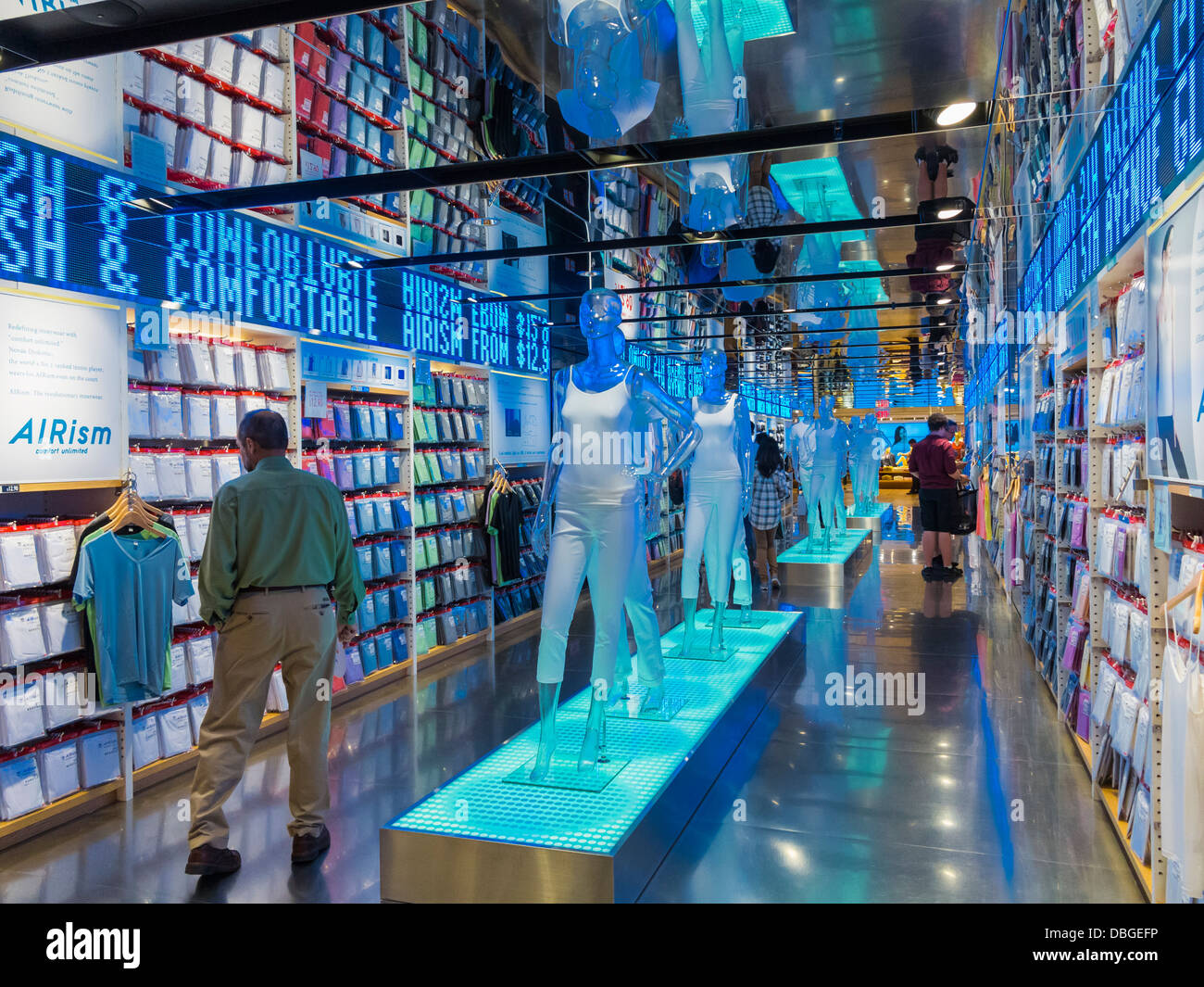 Display in the Uniqlo store, New York City Stock Photo - Alamy