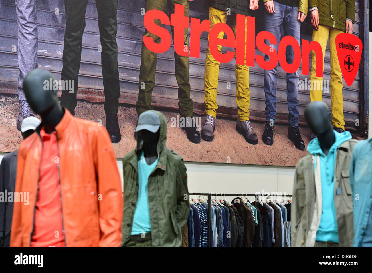 The exhibition stand of Strellson shown during the fashion fair 'Bread & Butter' at the former airport Tempelhof in Berlin, Germany, 02 July 2013. The presentations of the spring/summer 2014 collections take place from 02 to 04 July 2013. Photo: Marc Tirl/dpa Stock Photo