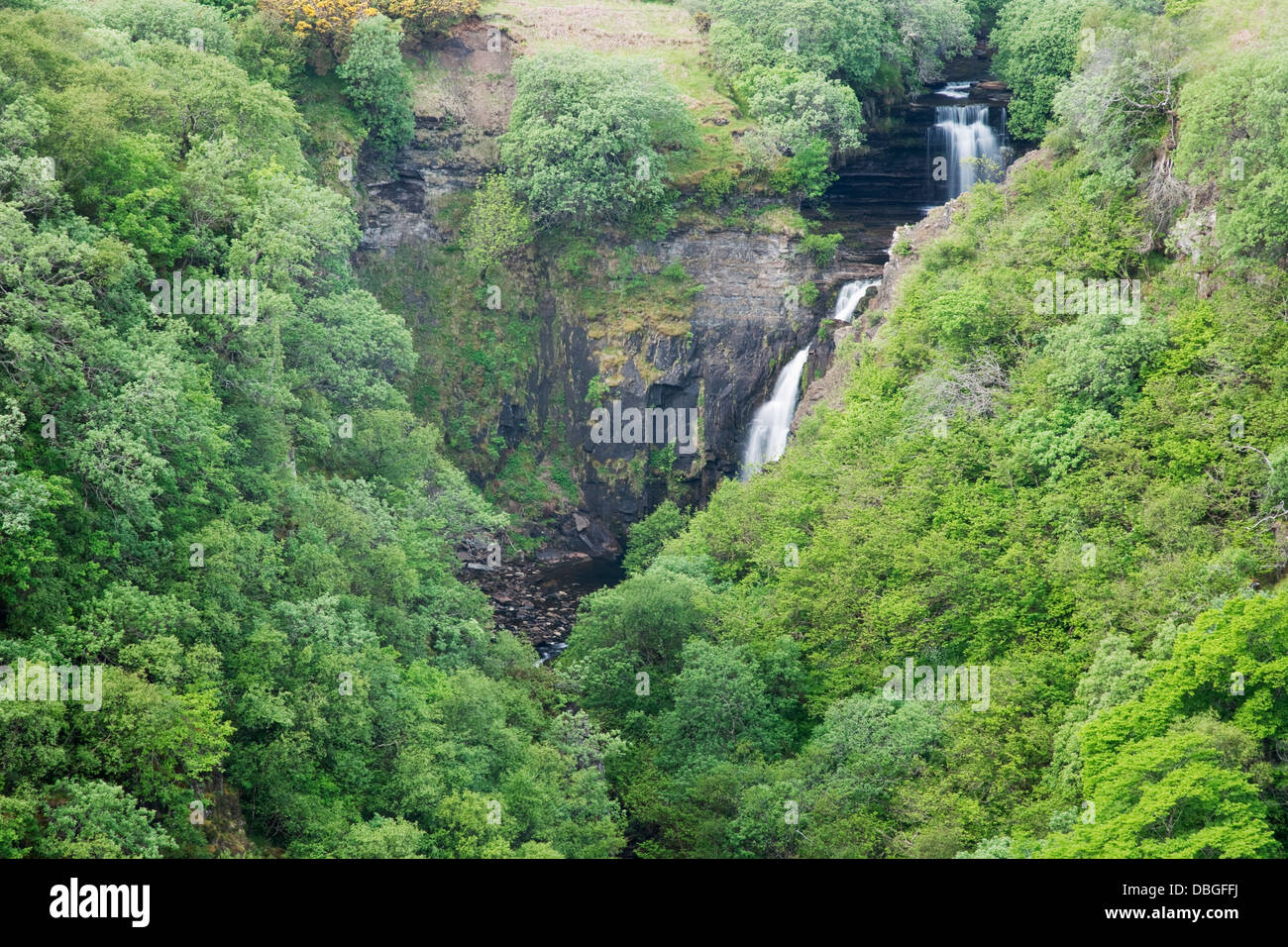 Waterfall on Trotternish Peninsular Isle of Skye, Inner Hebrides Scotland, UK LA006360 Stock Photo
