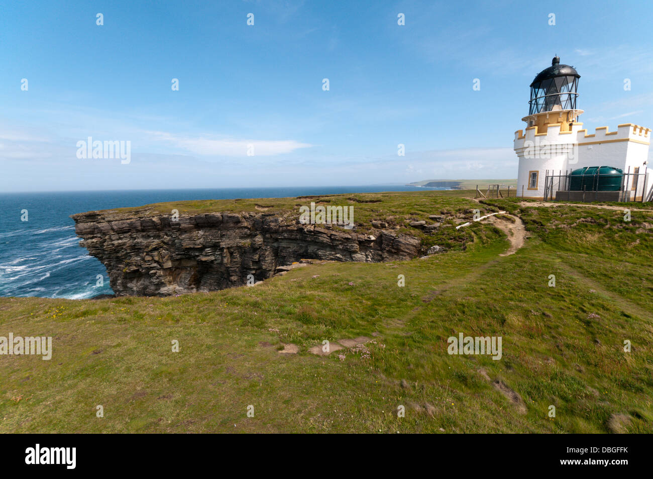 The automatic lighthouse on Brough of Birsay, Orkney. Stock Photo