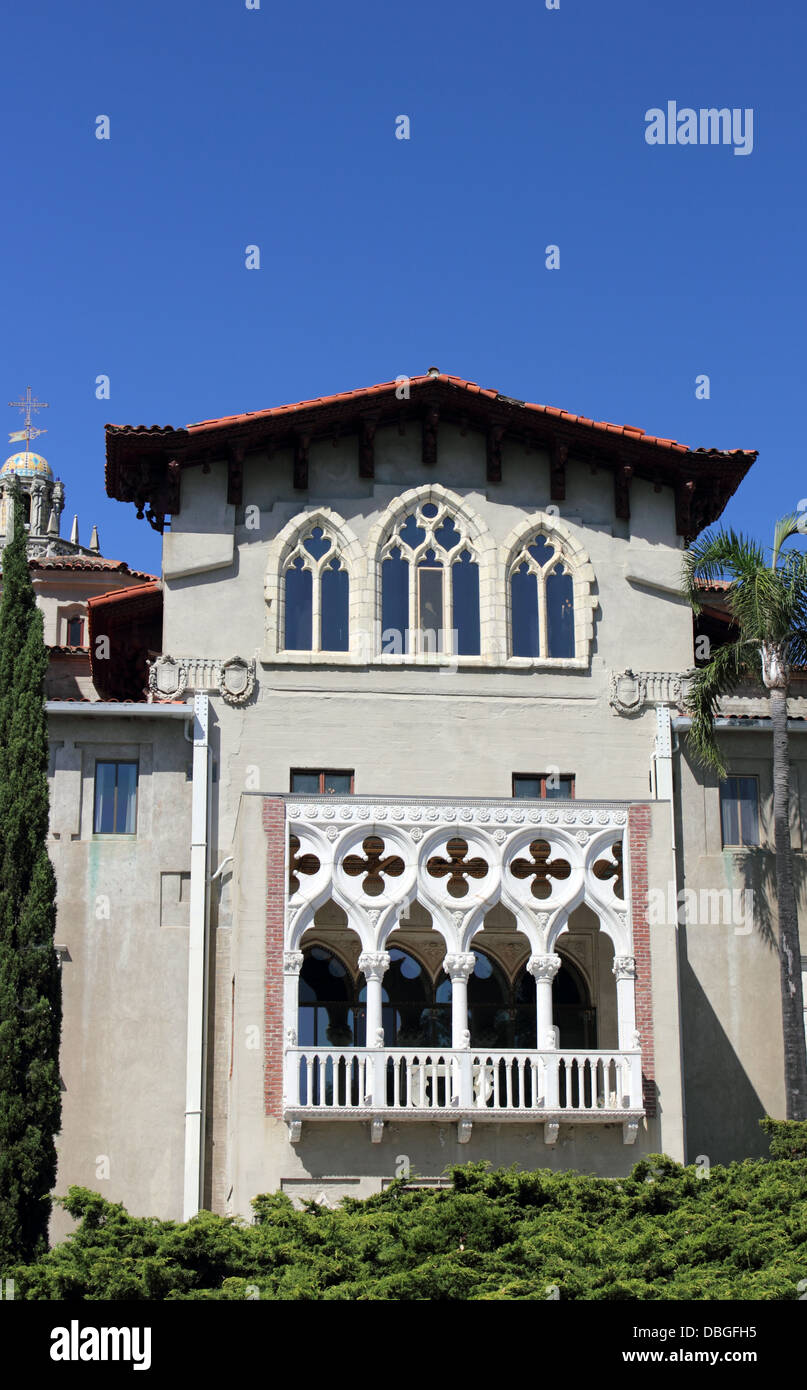 Venetian Gothic architecture, Hearst Castle, San Simeon, California, USA Stock Photo
