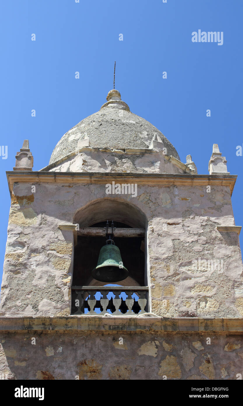 Bell tower, Carmel Mission (Mission San Carlos Borromeo de Carmelo), Carmel, California, USA Stock Photo