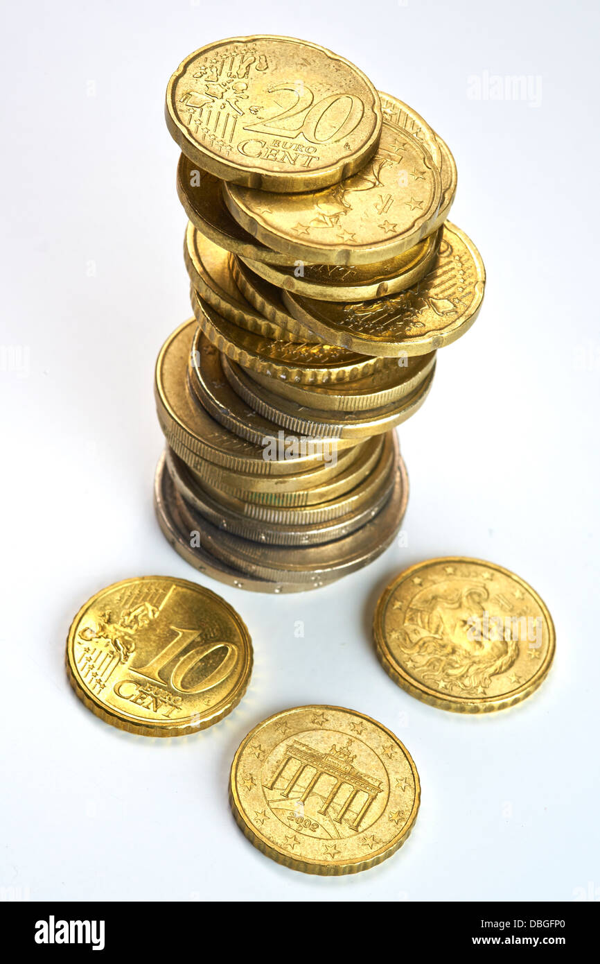 European Currency, Euro Coins. Stock Photo