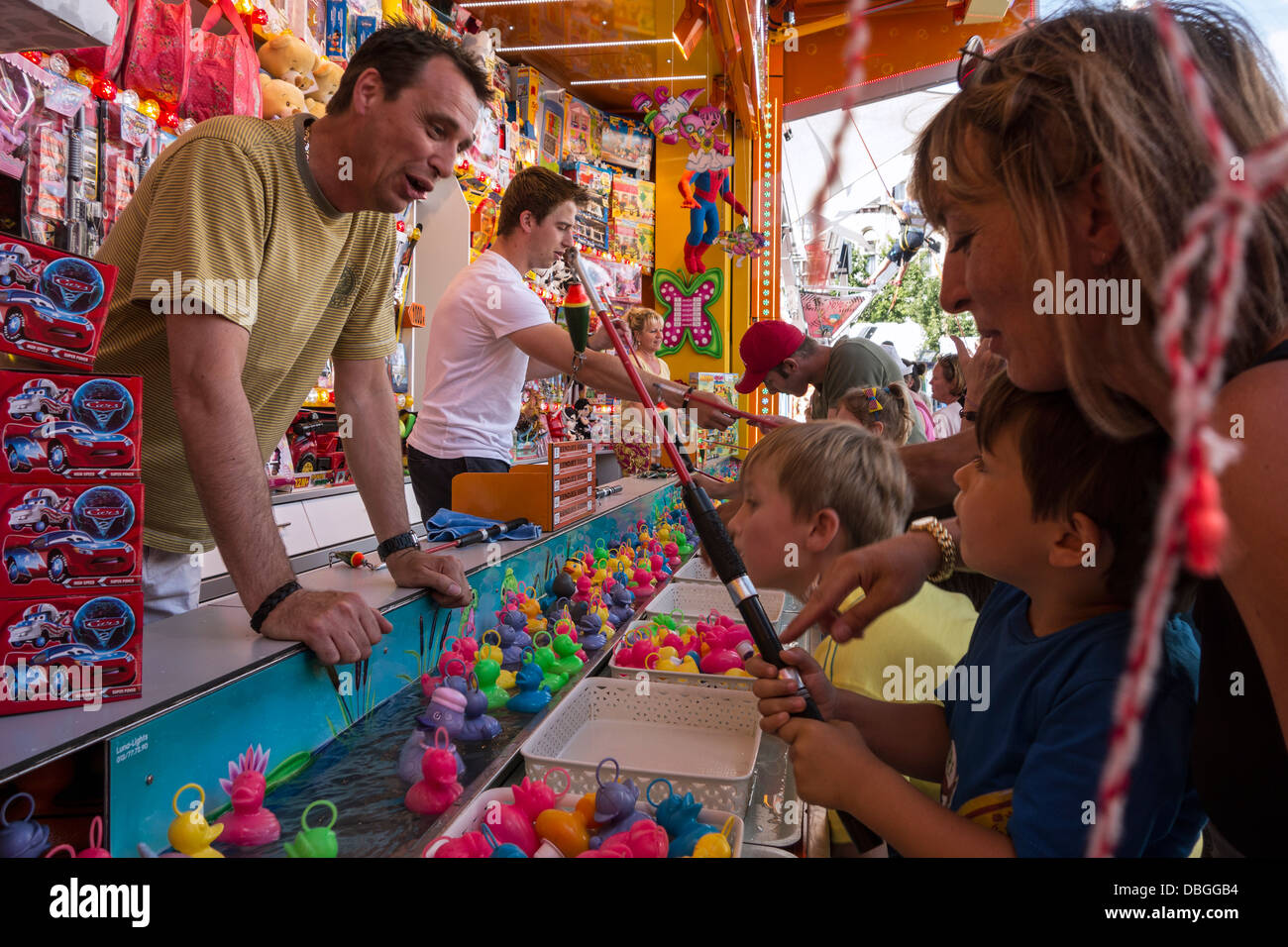 Hookaduck / Duck Pond Game, traditional fairground stall game at travelling funfair