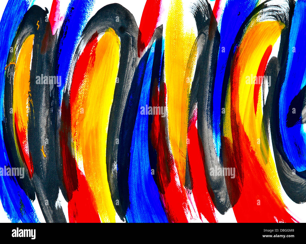 Abstract acrylic painting on paper. Stock Photo