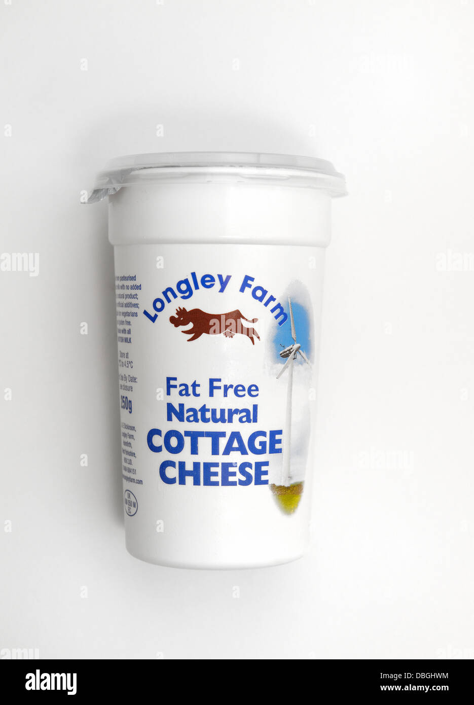 A pot of Longley farm fat free natural cottage cheese Stock Photo Alamy
