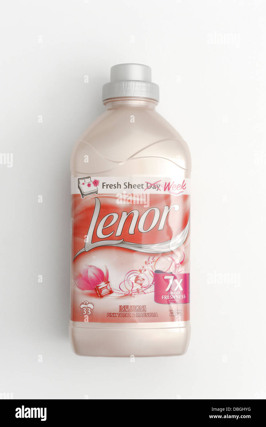 Lenor infusions pink topaz and magnolia fabric conditioner Stock Photo