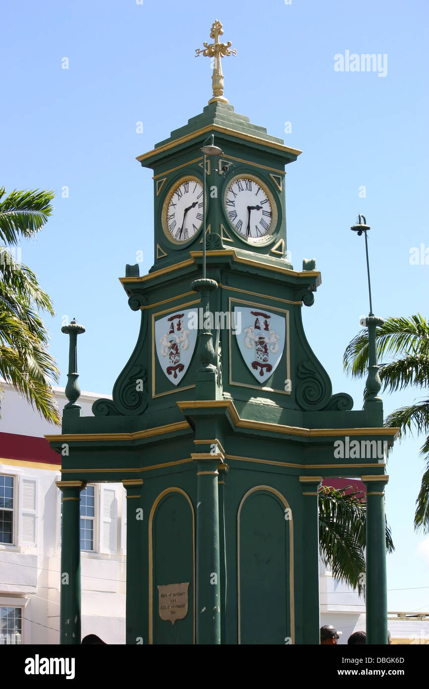 The Berkeley Memorial Clock in St. Kitts, West Indies Stock Photo