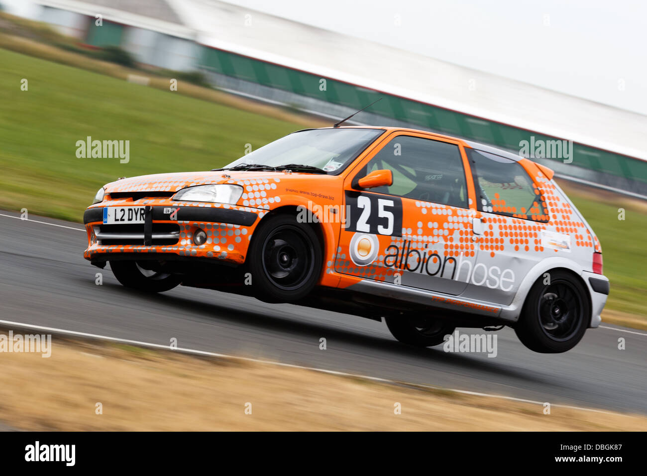 A car taking parting in a Sprint event at Llandow Circuit Stock Photo ...