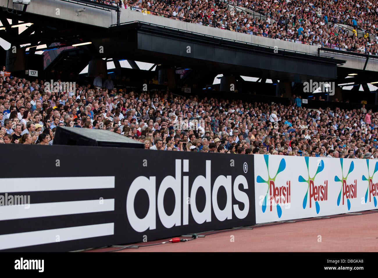Adidas, Persil, sponsors of the Anniversary Games, Olympic Stadium, Diamond League, Stock Photo