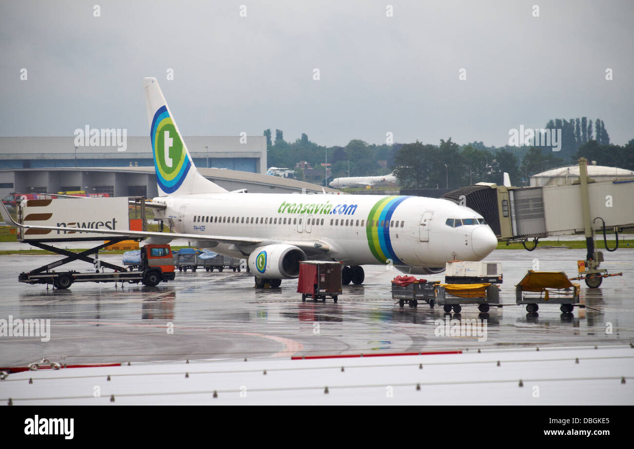 Transavia Aircraft preparing for takeoff Stock Photo