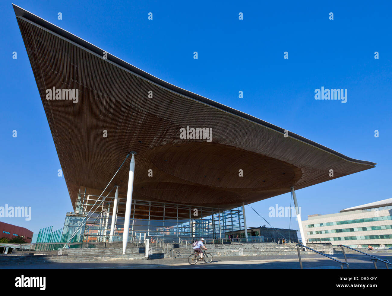 The Senedd or welsh assembly building Cardiff Bay South Glamorgan Wales UK GB EU Stock Photo