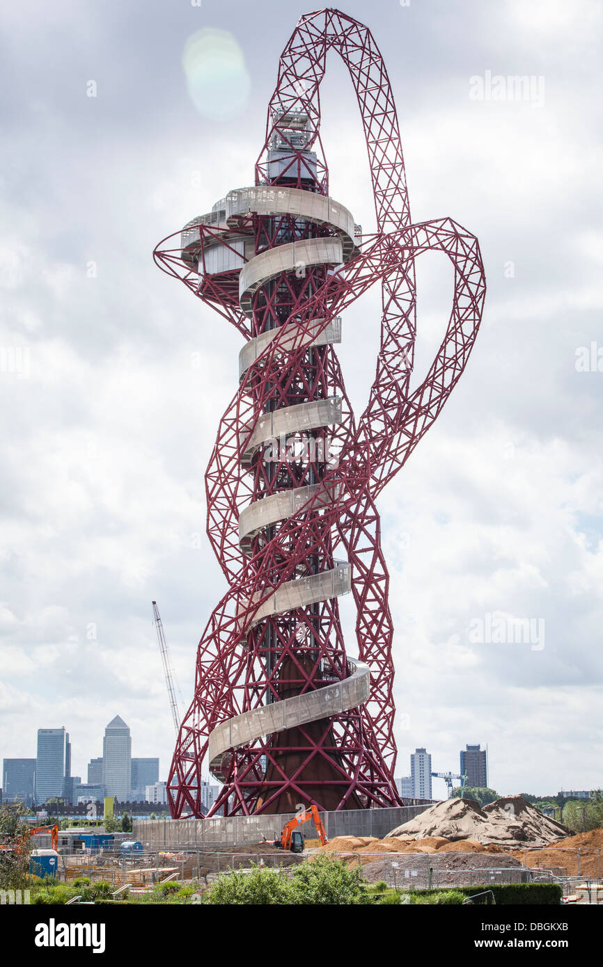 Mittal Orbit at the Olympic Park, Olympic Stadium, Anniversary Games, 2013, London scenery, Stock Photo