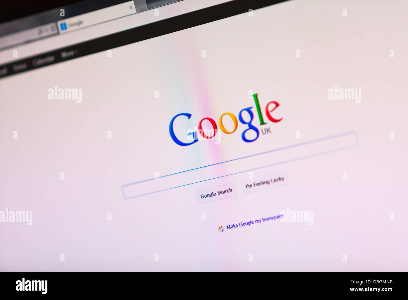 Photo Illustration of the Google logo and search engine online  service from the UK England Stock Photo