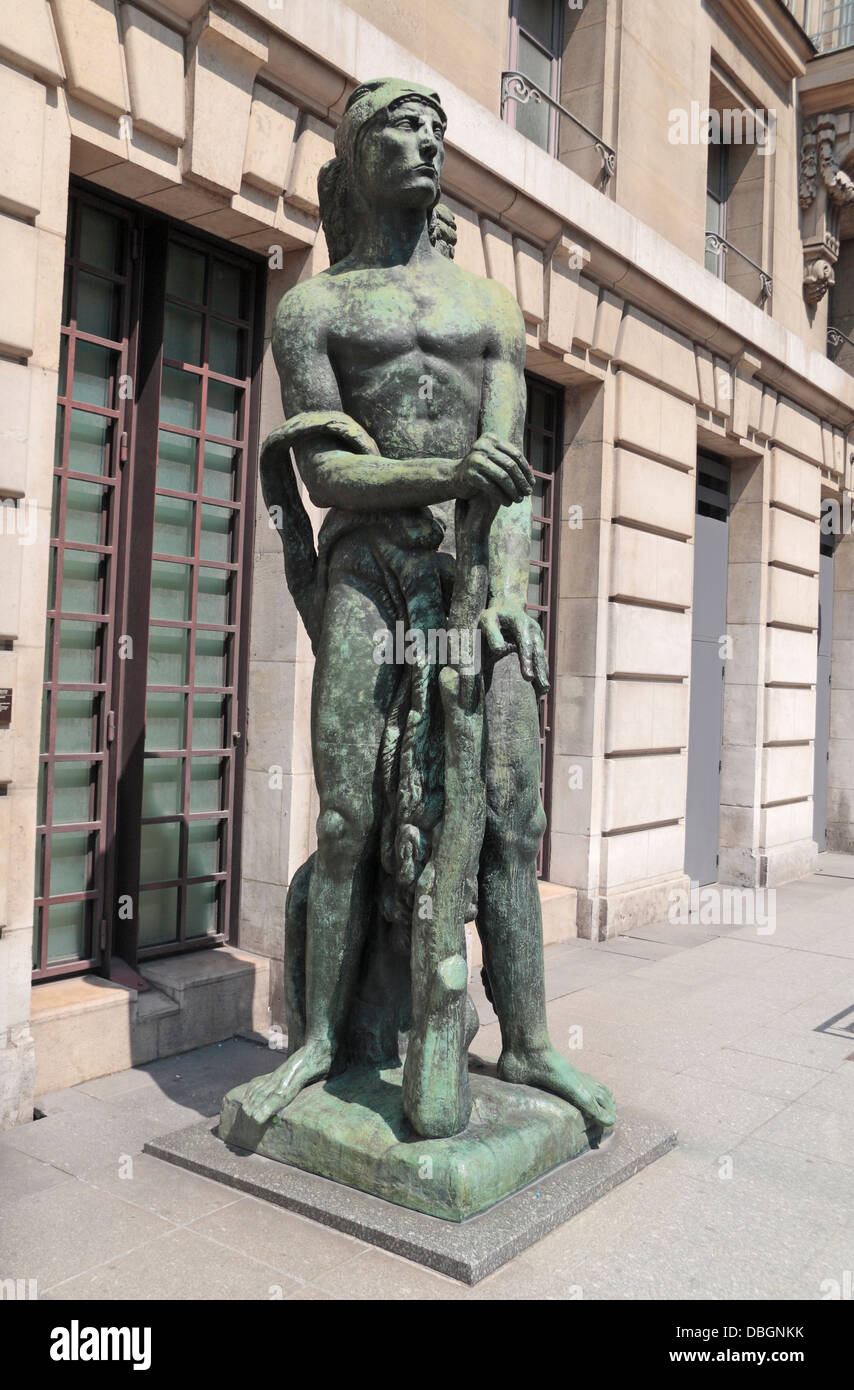 La Force de la Volonté by Émile Antoine Bourdelle located behind Musee D'Orsay, Paris, France. Stock Photo