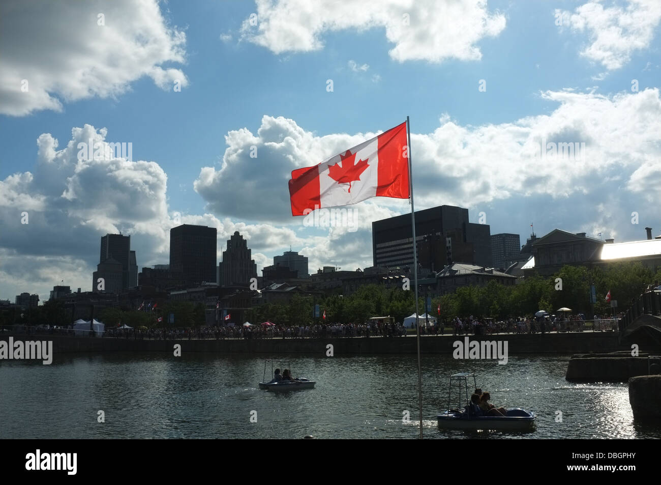 Canada Day celebrations along the waterfront in Montreal, Quebec Stock