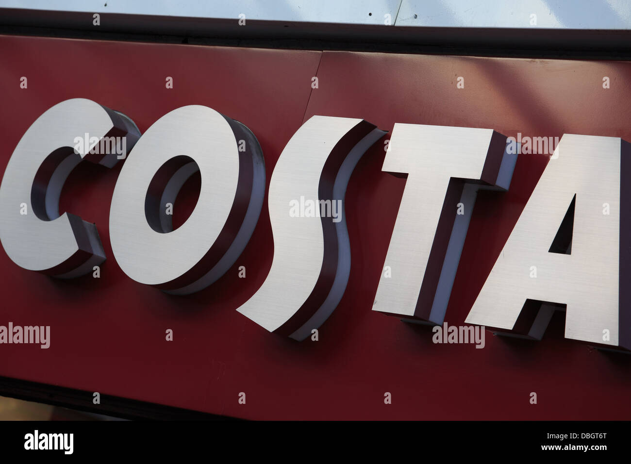 30/07/2013 Costa coffee, shop sign in Southend-on-sea Stock Photo