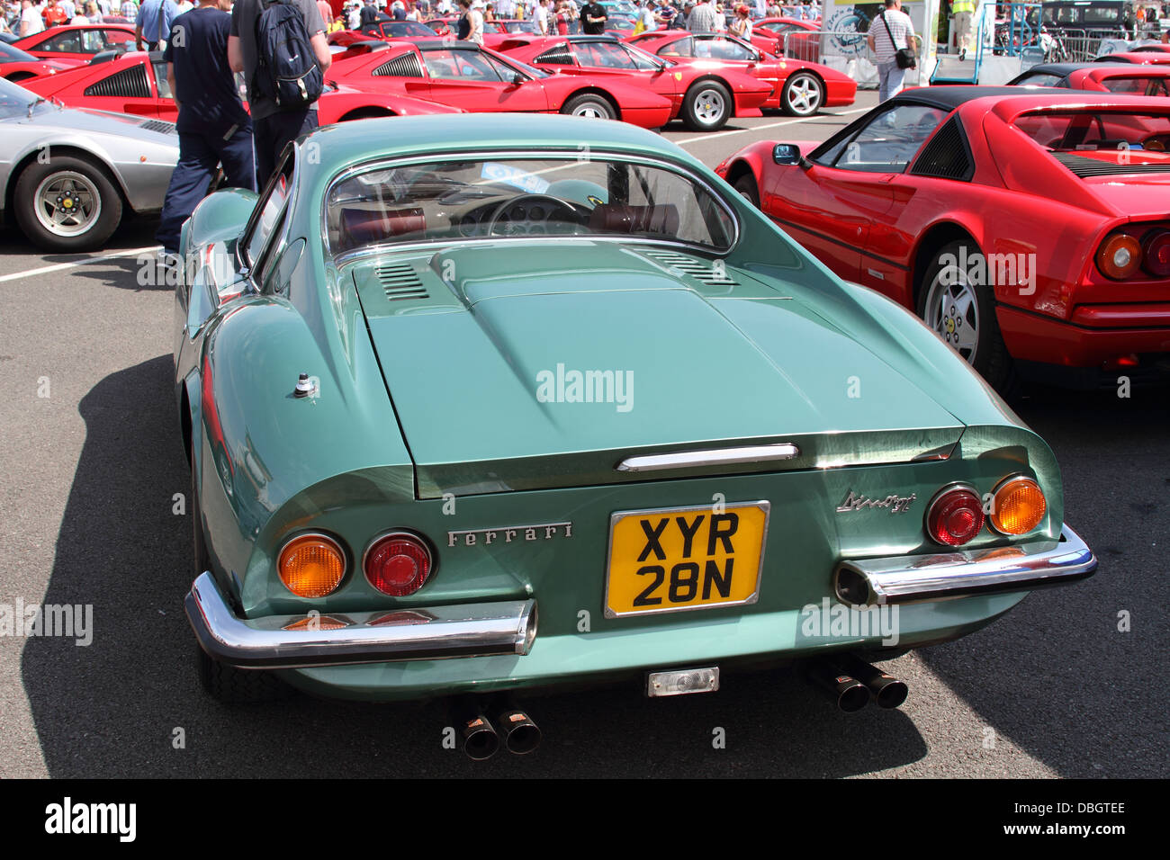 Classic Ferrari Dino GT in Green Stock Photo