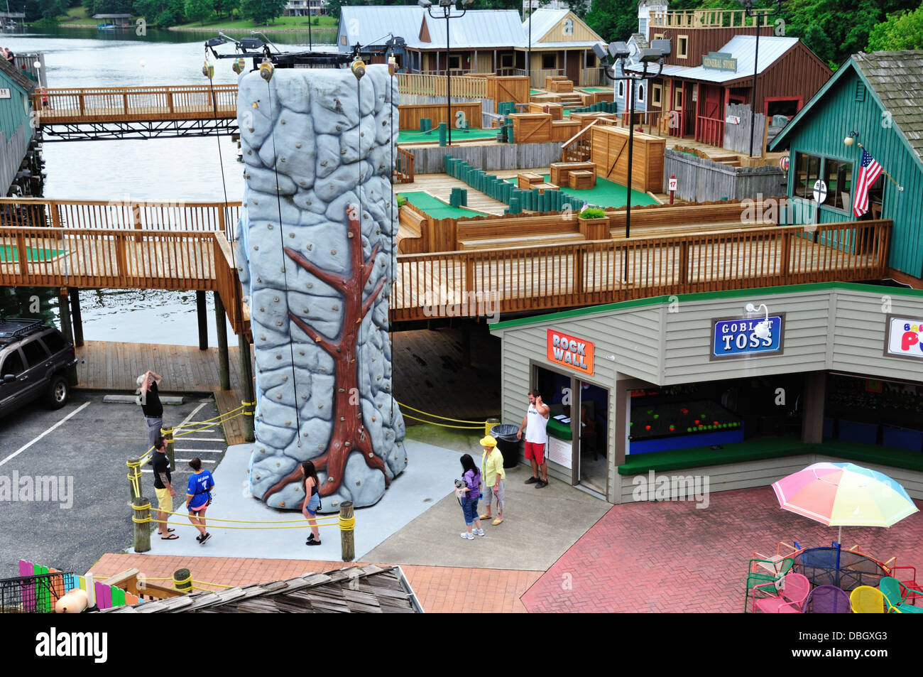 "Rock Wall', an outdoor climbing wall at Bridgewater Plaza, the largest