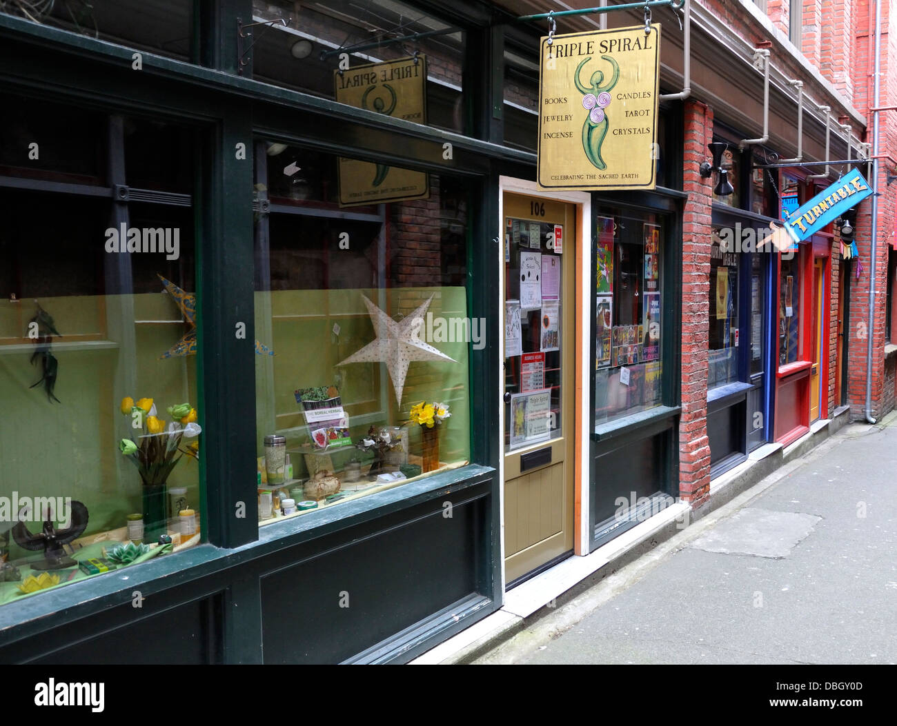 Fan Tan Alley. Victoria, Vancouver Island, British Columbia, Canada - Stock Photo