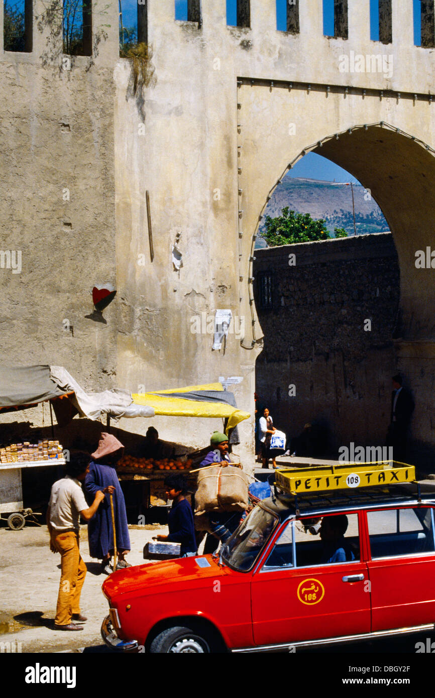 Petit Taxi Bab Ftoum Fes Morocco Stock Photo