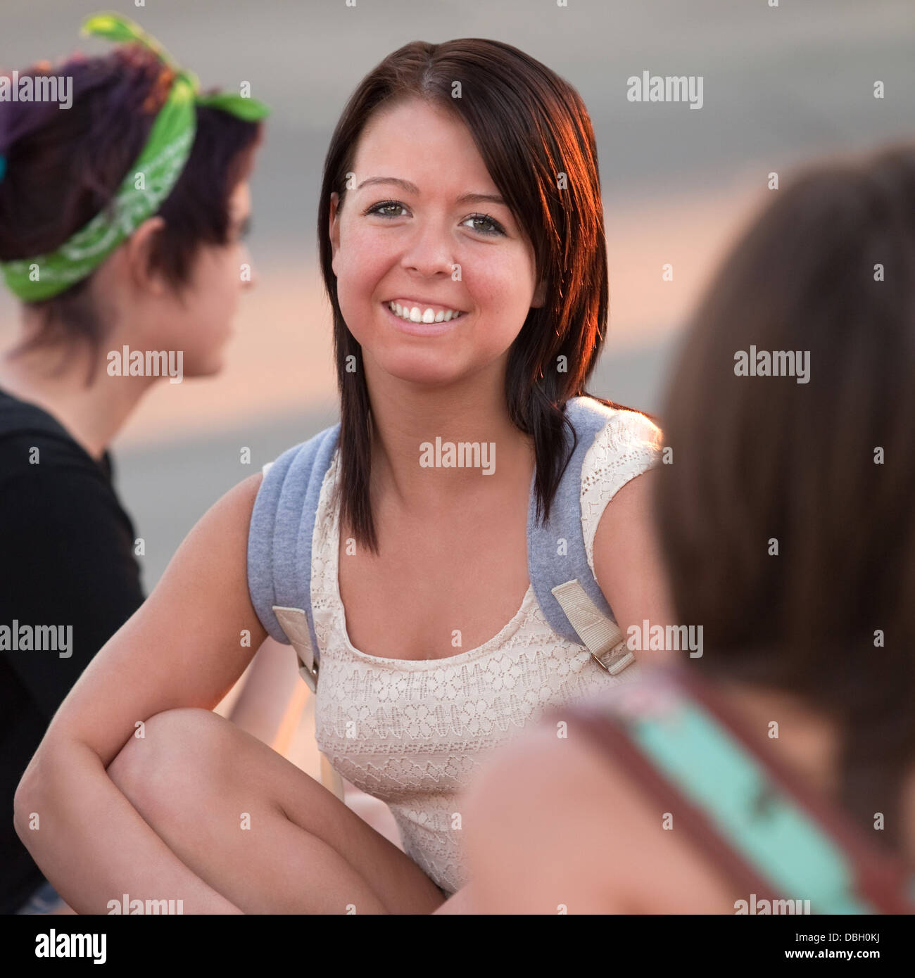 Smiling Teenage Girl Stock Photo - Alamy