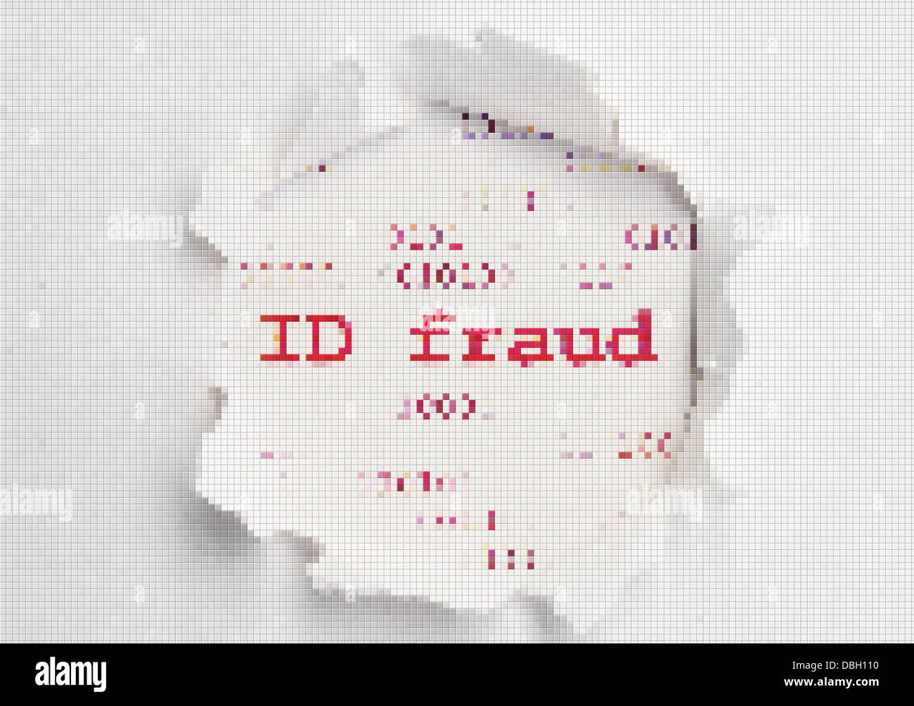Id fraud pixel text Stock Photo - Alamy