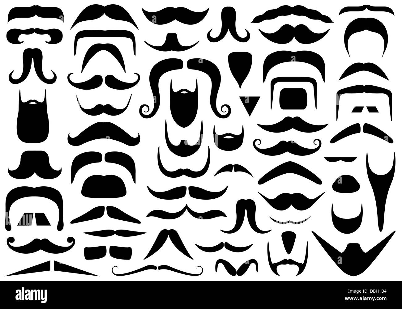 Set Of Different Mustaches Stock Photo Alamy