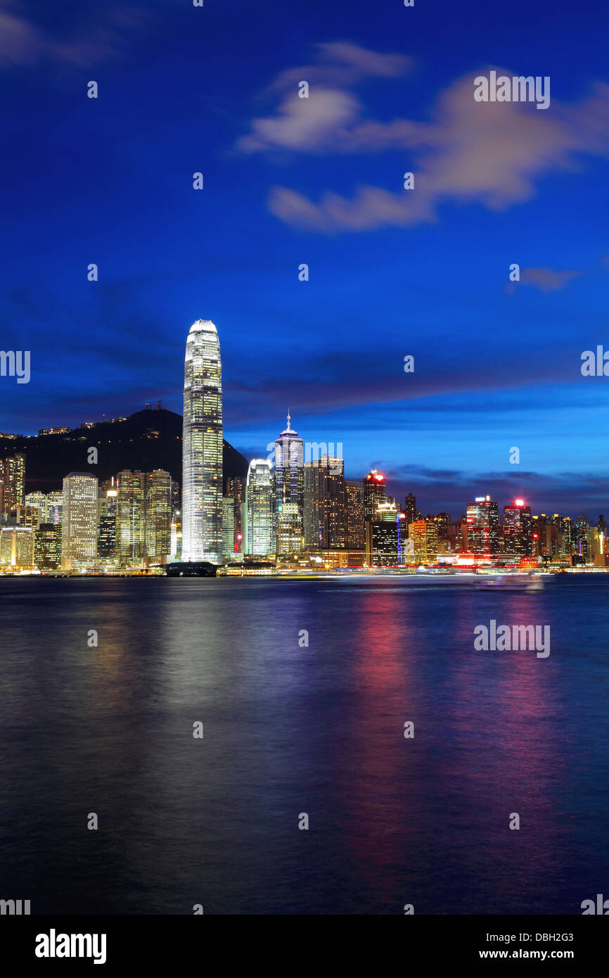 Hong Kong skyline at night Stock Photo - Alamy