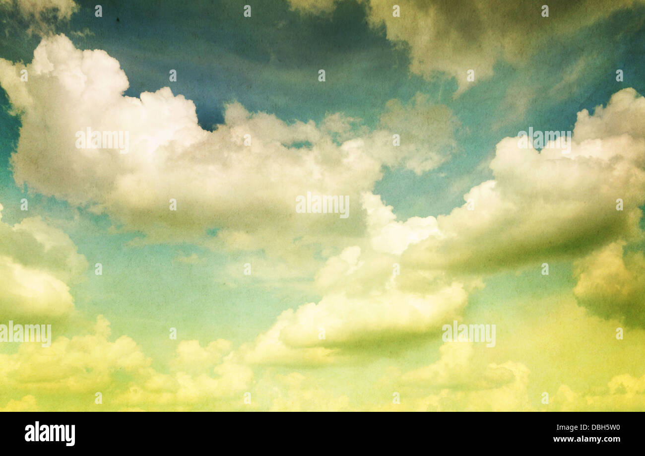 Vintage Styled Cloudy Sky Stock Photo - Alamy