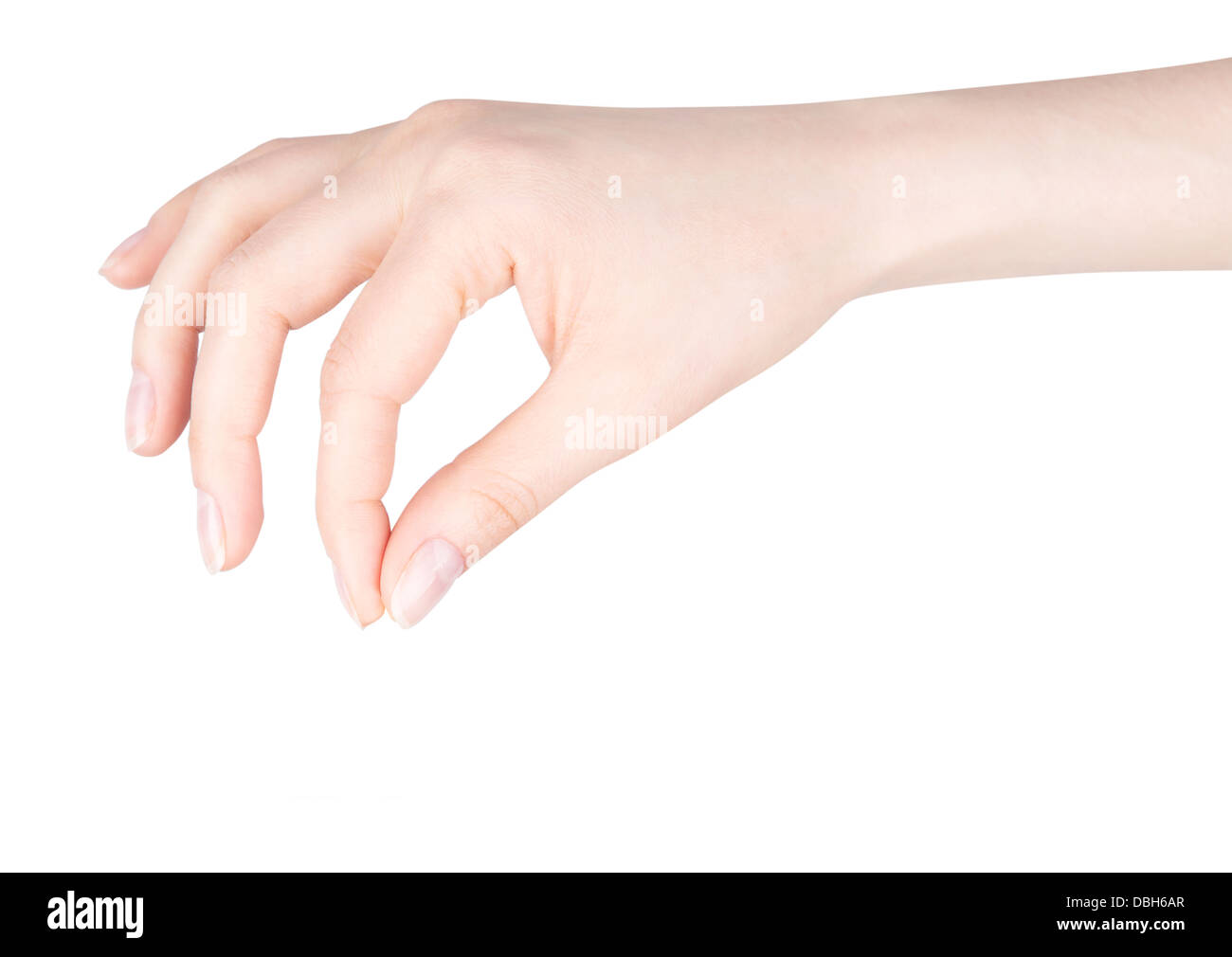 woman hand pick up object isolated on white Stock Photo - Alamy