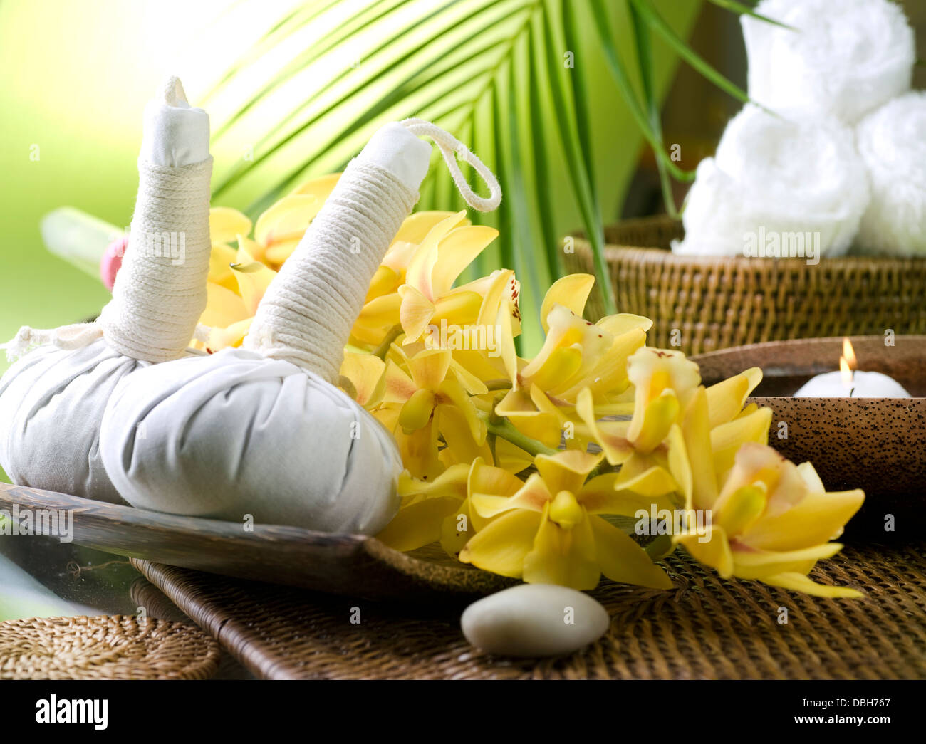 Spa Settings. Thai Massage Stock Photo