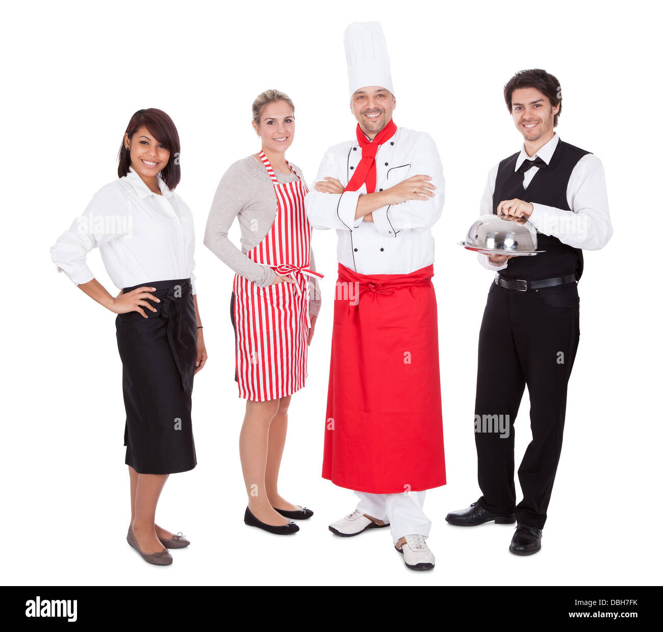 Group of chef and waiters Stock Photo