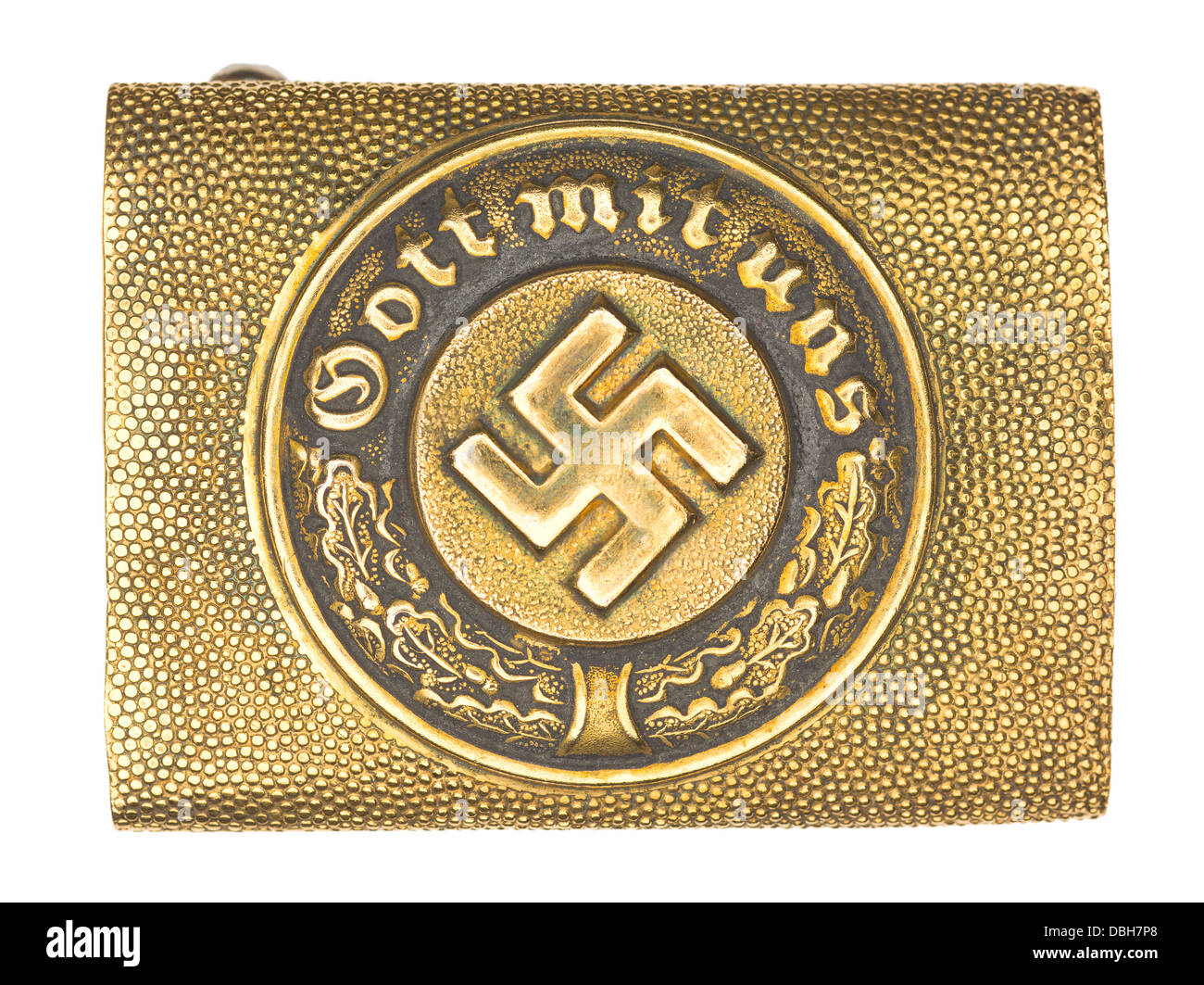bronze belt with swastika sign Stock Photo