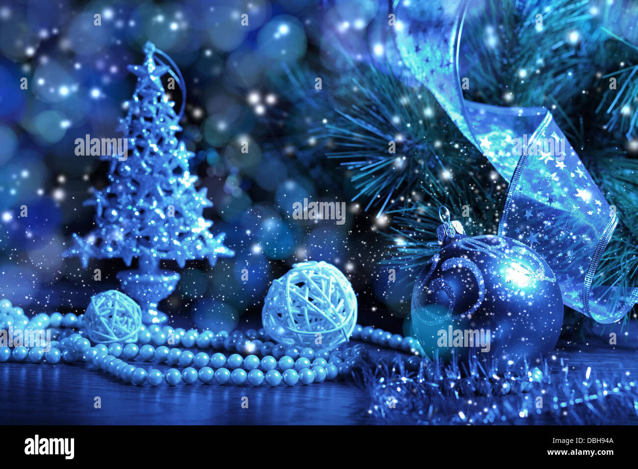Blue Christmas collage Stock Photo - Alamy
