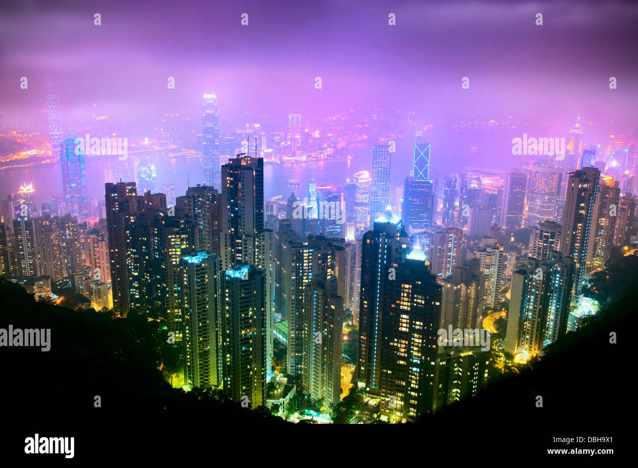 Hong Kong Night View Stock Photo - Alamy