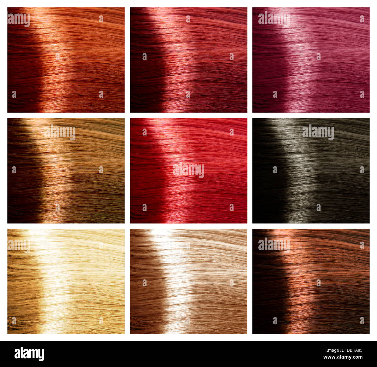 Hair Colors Palette Stock Photo - Alamy