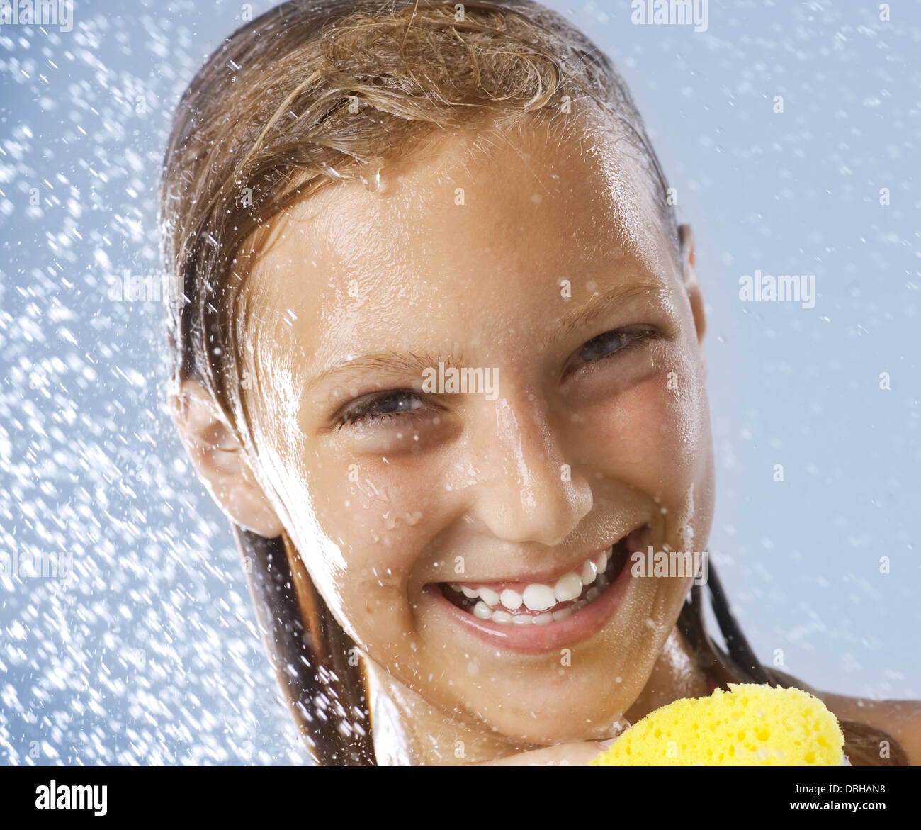 Teen taking shower