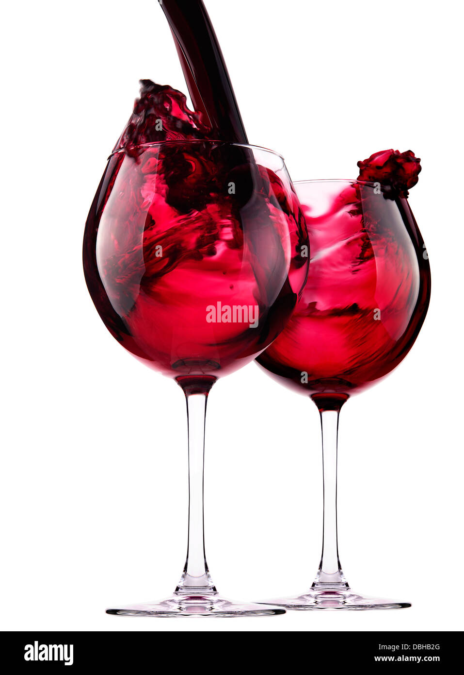 Glass with red wine splash Stock Photo Alamy