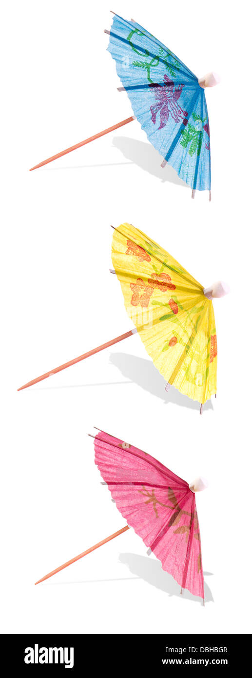 Cocktail Umbrella isolated against white background Stock Photo - Alamy