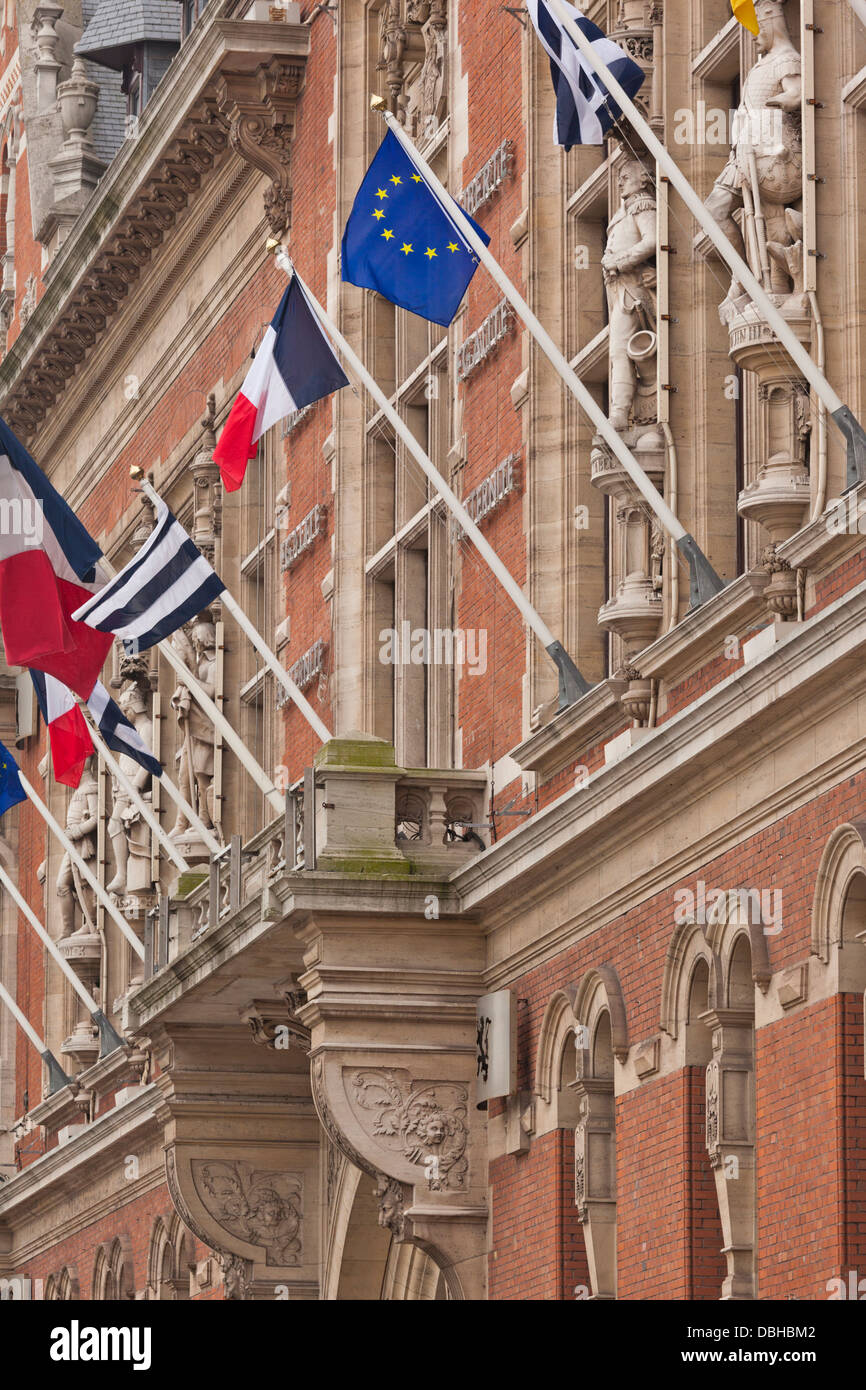 France, Nord, French Flanders, Dunkerque, town hall. Stock Photo