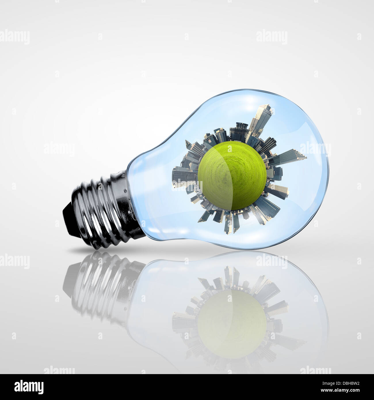 Electric light bulb and inside it Stock Photo Alamy