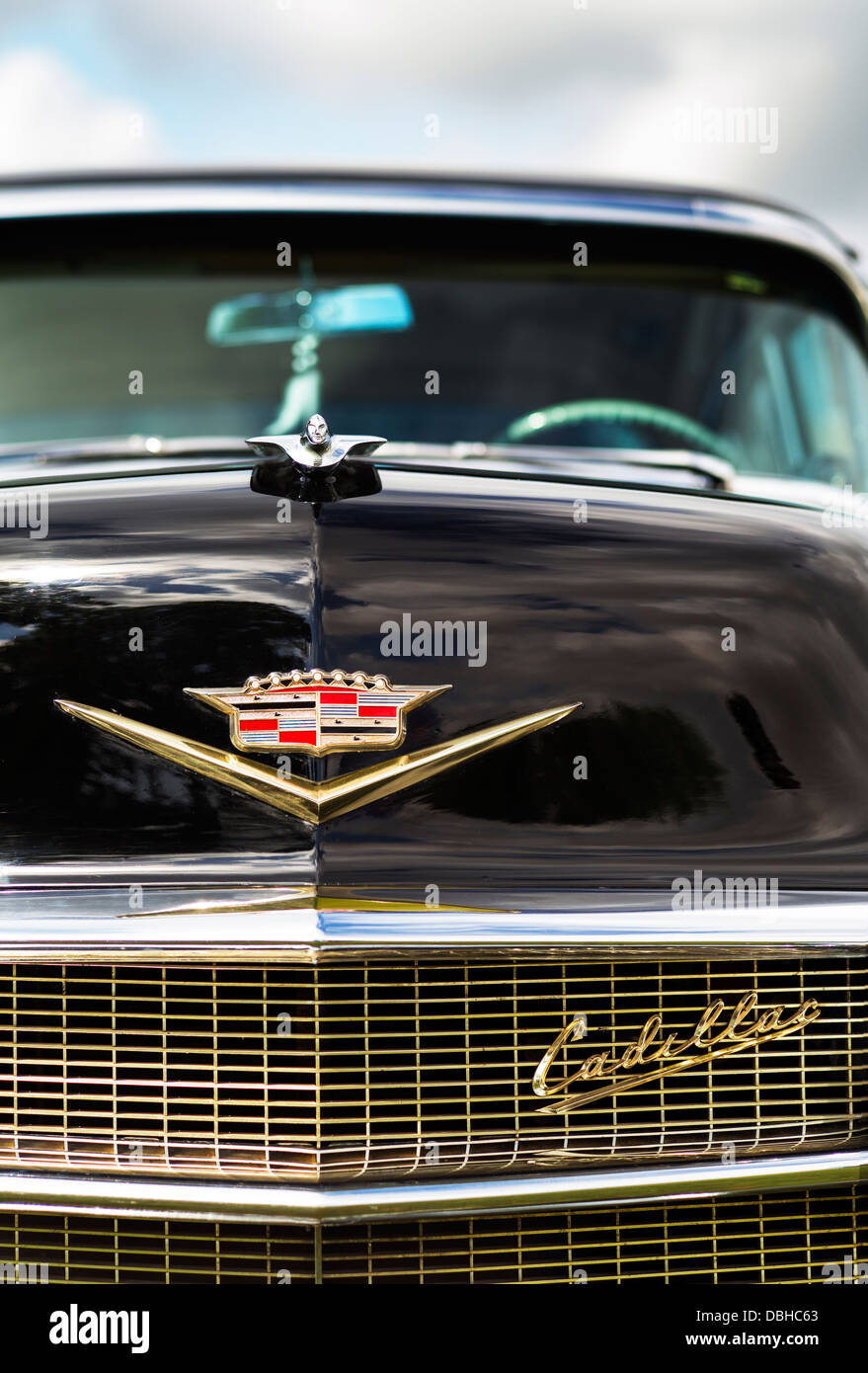 1956 Cadillac Fleetwood front end detail. Classic American car Stock Photo