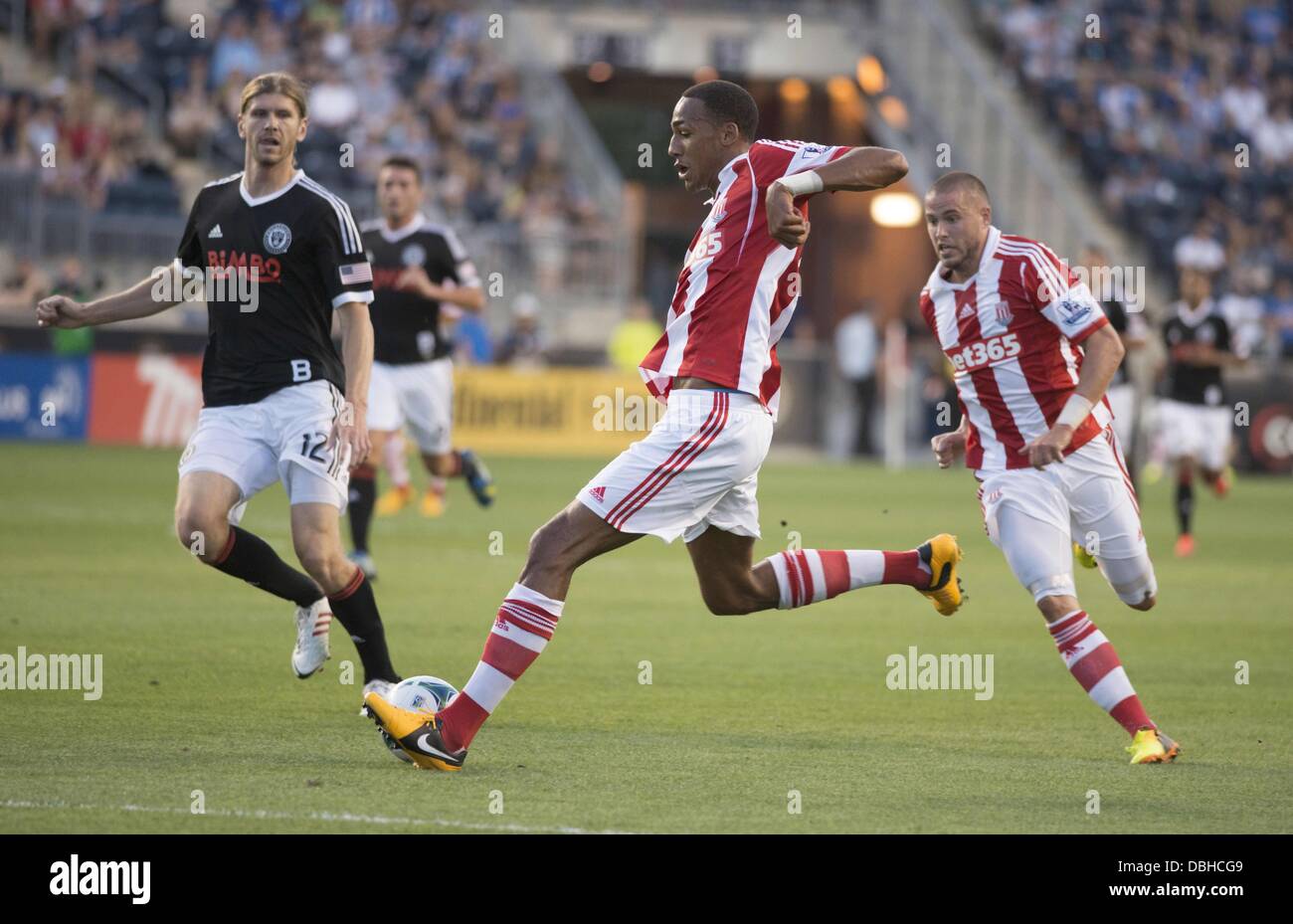 Chester, Pennsylvania, USA. 30th July, 2013. Stoke City player, STEVEN N'ZONZI (15) in action against the Philadelphia Union  in a international friendly match that was played at PPL Park in Chester Pa. Home of the Philadelphia Union Credit:  Ricky Fitchett/ZUMAPRESS.com/Alamy Live News Stock Photo