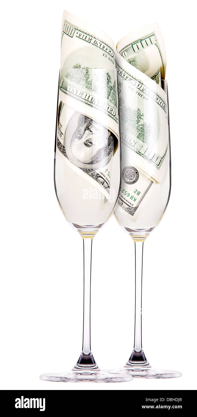 money Cocktail business concept present isolated Stock Photo - Alamy