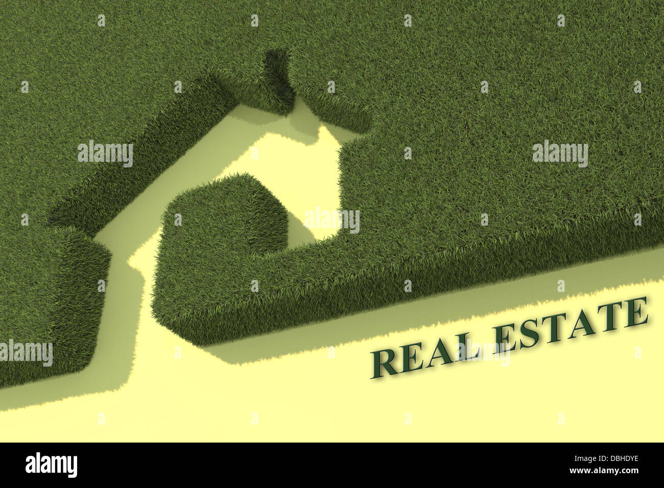 Green grass house symbol Stock Photo Alamy