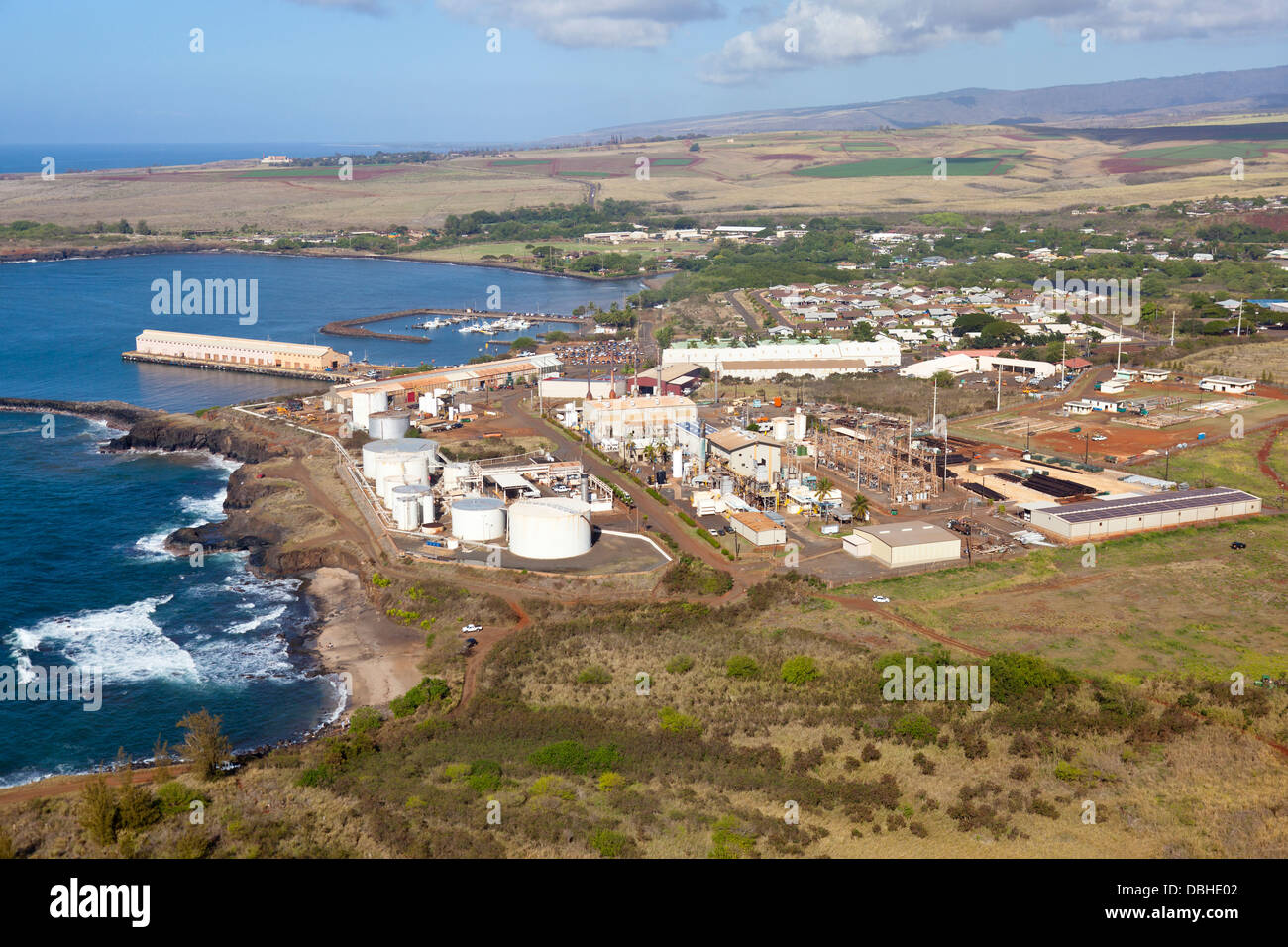 Kauai power station and oil tanks in Hanapepe Stock Photo Alamy